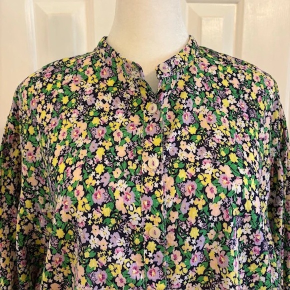 Anthropologie Floral Blouse - Green and Pink - Picture 3 of 9